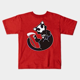 Doom Cat, the Spooky Grim Reaper Kids T-Shirt